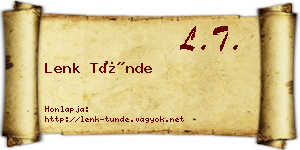 Lenk Tünde névjegykártya